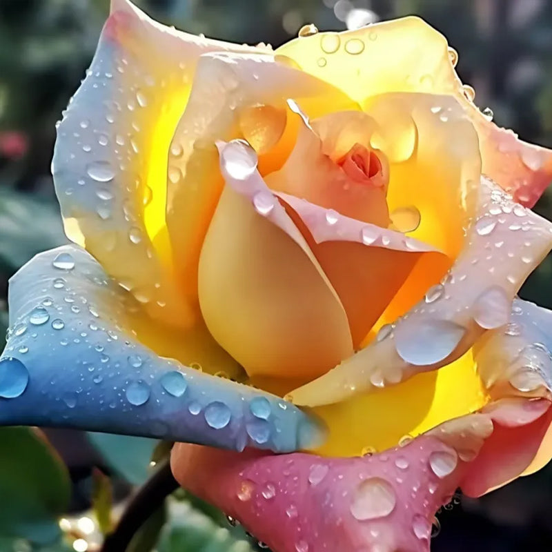 Semillas de rosa arcoíris con degradado