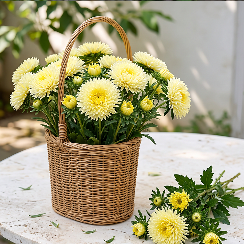 Lemon Yellow Needle Aster Seeds Annual Tall Yellow for Cut Flowers