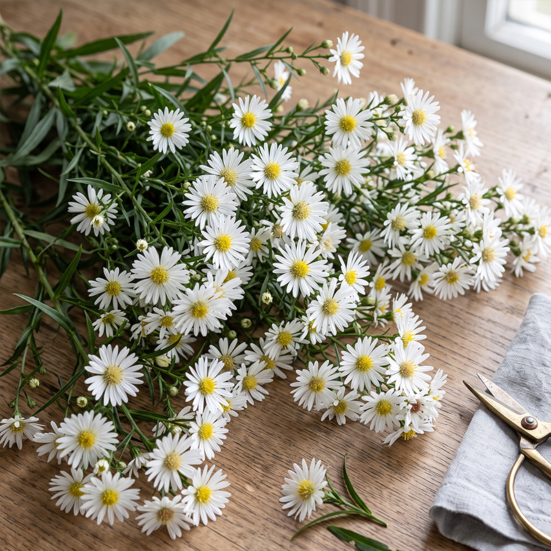 White Aster Seeds Perennial Compact White for Pollinators