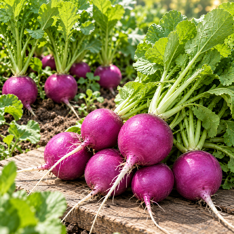 Amethyst Purple Radish Seeds Annual Compact Purple for Container Gardens