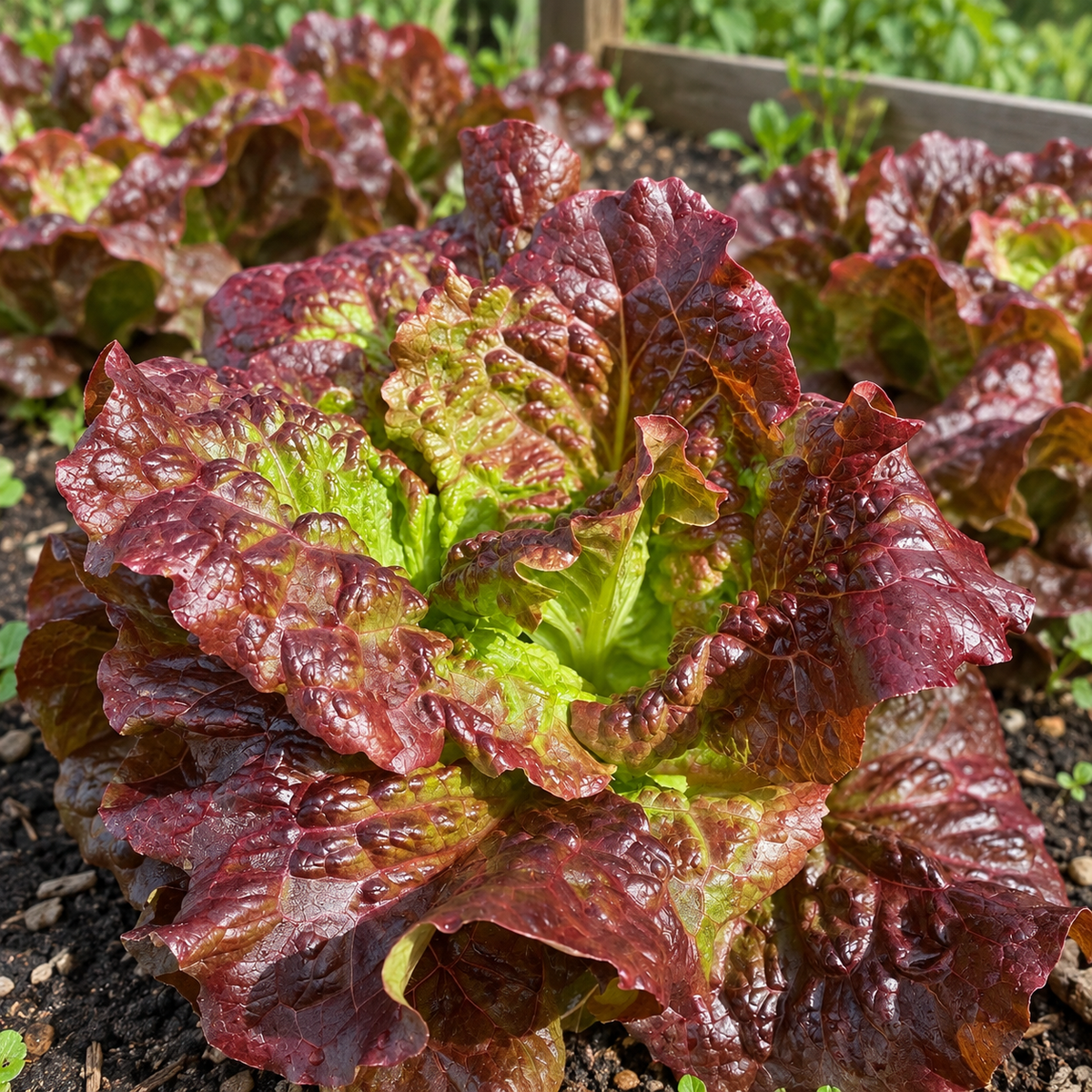 Deep Burgundy Butterhead Lettuce Seeds Annual Compact Burgundy for Salads