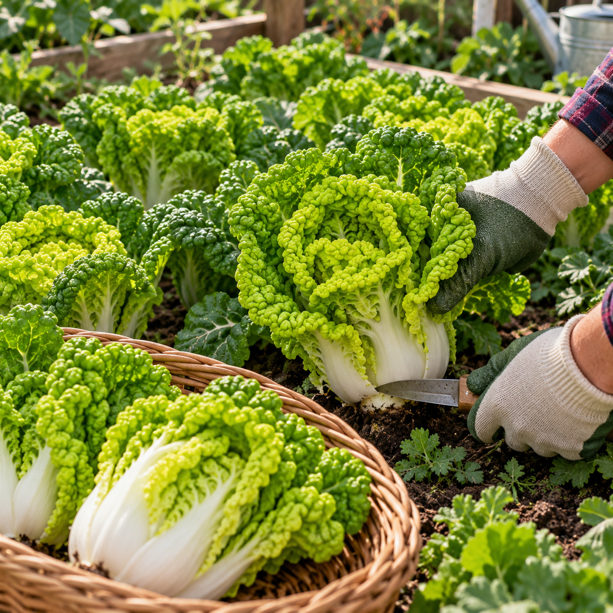 Heirloom Wrinkle-Leaf Bok Choy Seeds Compact Crinkled Leaves