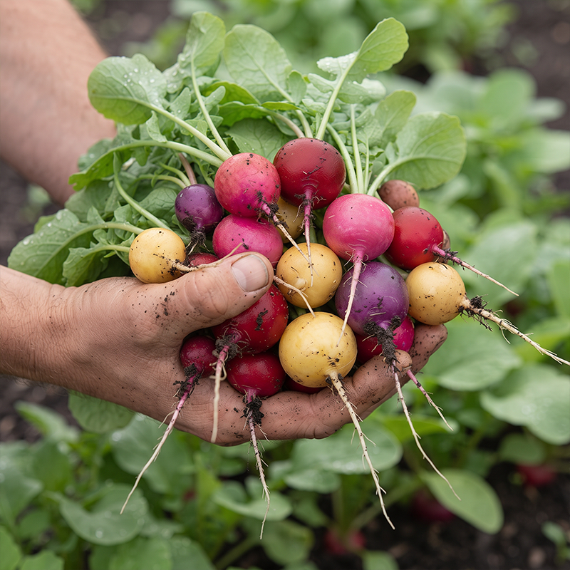 Rainbow Easter Egg Radish Seeds Annual Compact Mixed Colors for Salads