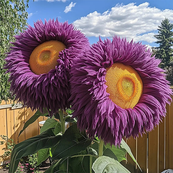 Semillas de girasol gigantes de color morado con forma de osito de peluche