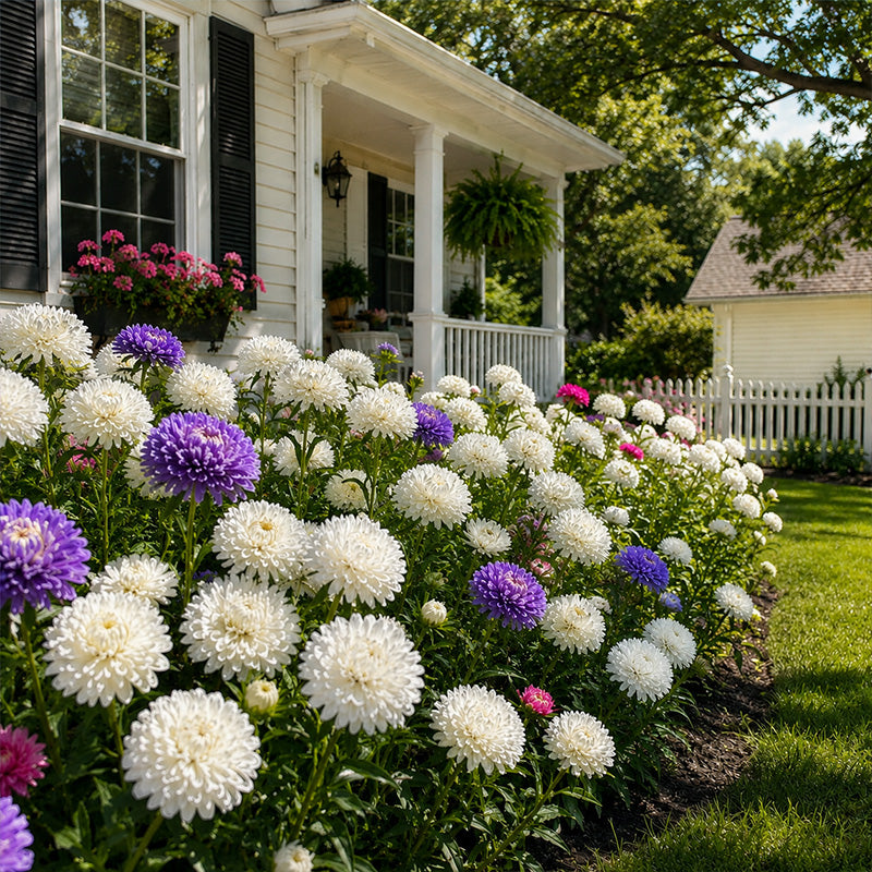 Crisp White China Aster (Callistephus chinensis) Seeds