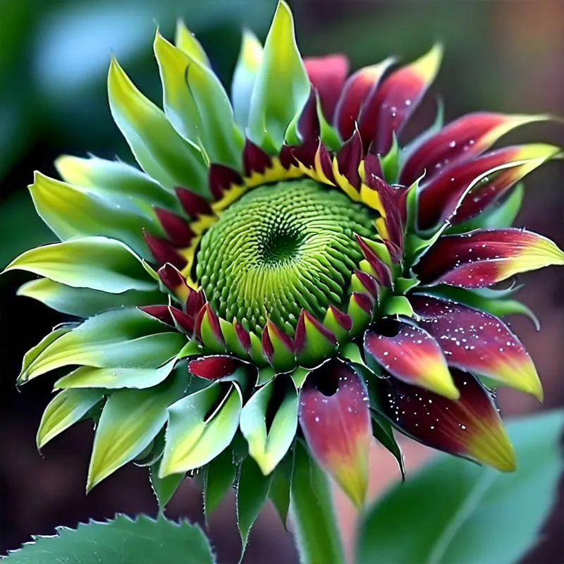 Twin Red And Green Sunflower Seeds