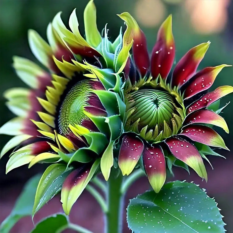 Twin Red And Green Sunflower Seeds