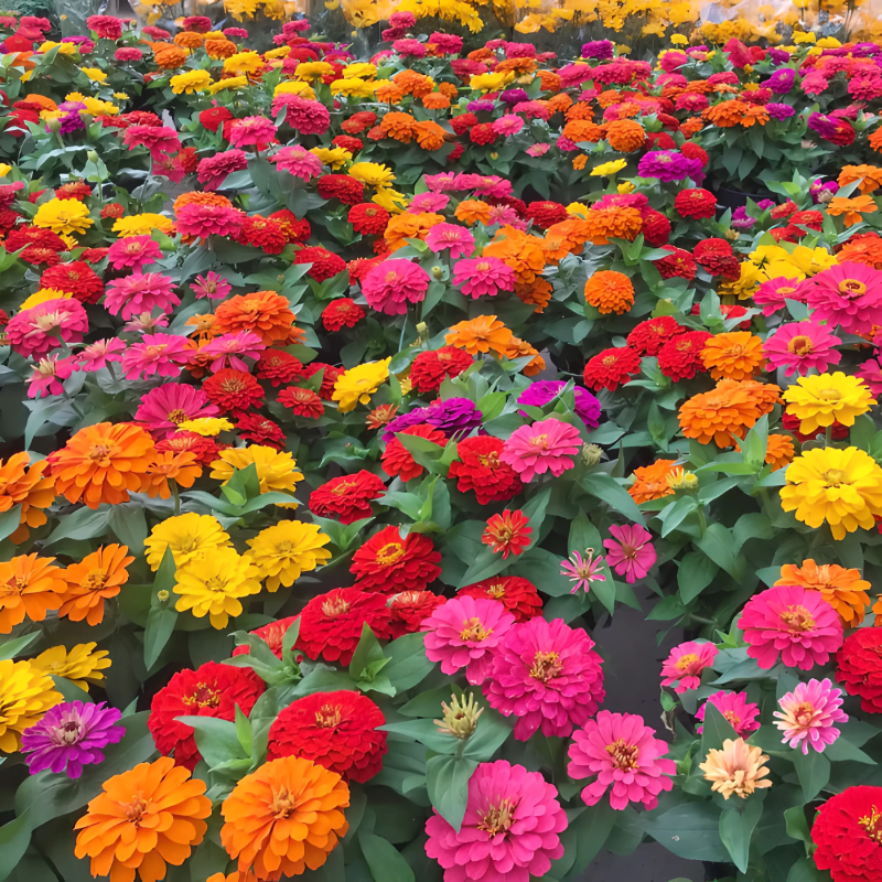 Double Zinnia Mixed Color Seeds