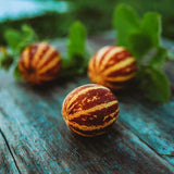 Melón dulce y rico, variedad única de melón rayado, pulpa blanca dulce con sabor a melón