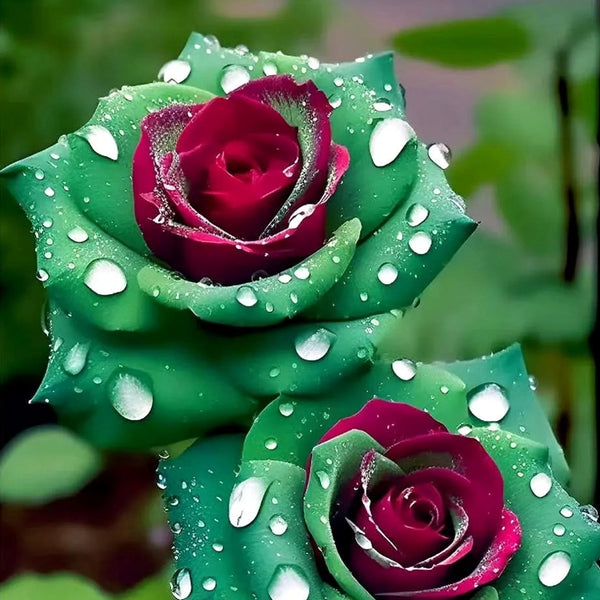 Ruby Green Twin Roses