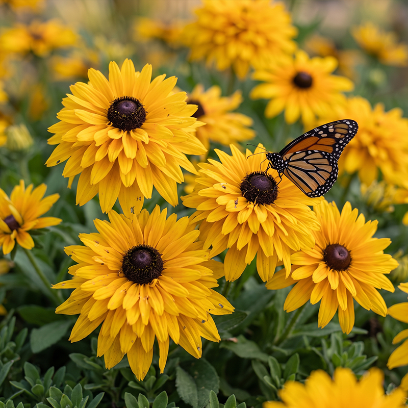 Classic Golden Yellow Black-Eyed Susan Rudbeckia Seeds Annual Tall Yellow for Pollinators