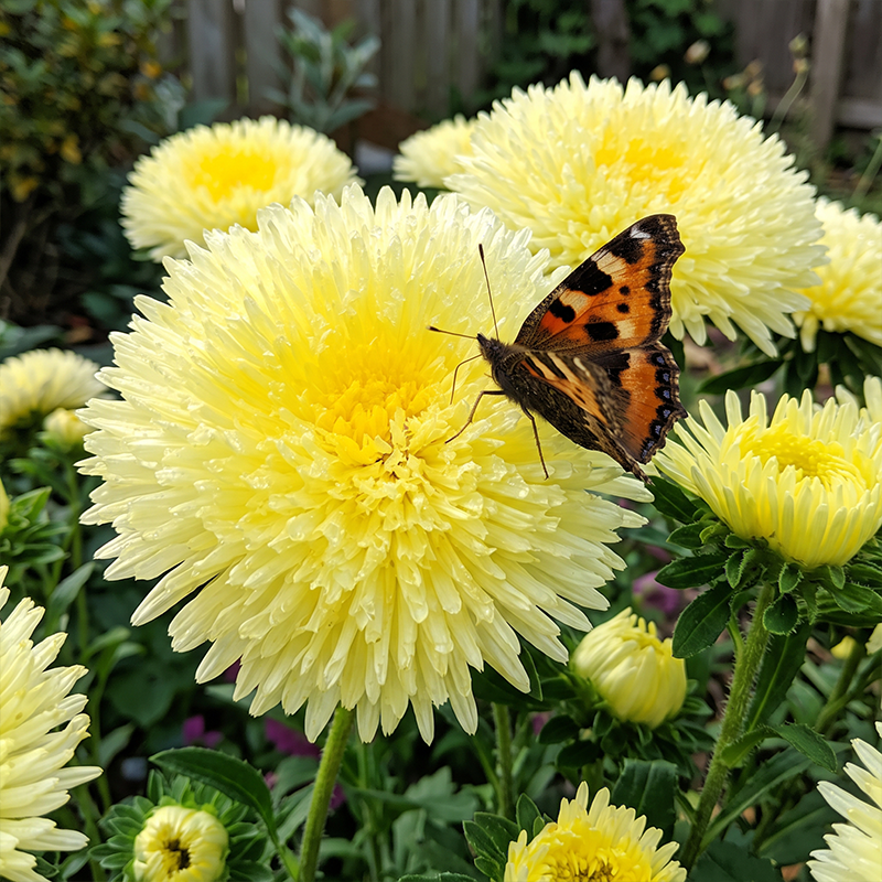 Lemon Yellow Needle Aster Seeds Annual Tall Yellow for Cut Flowers