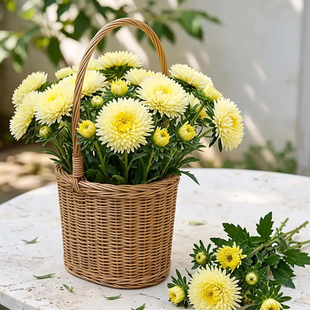 Lemon Yellow Needle Aster Seeds Annual Tall Yellow for Cut Flowers