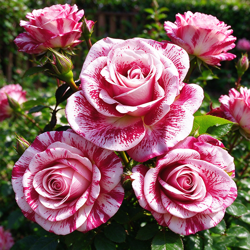 Red White Roses Meteor Shower Seeds Perennial Compact Bicolor for Ornamental