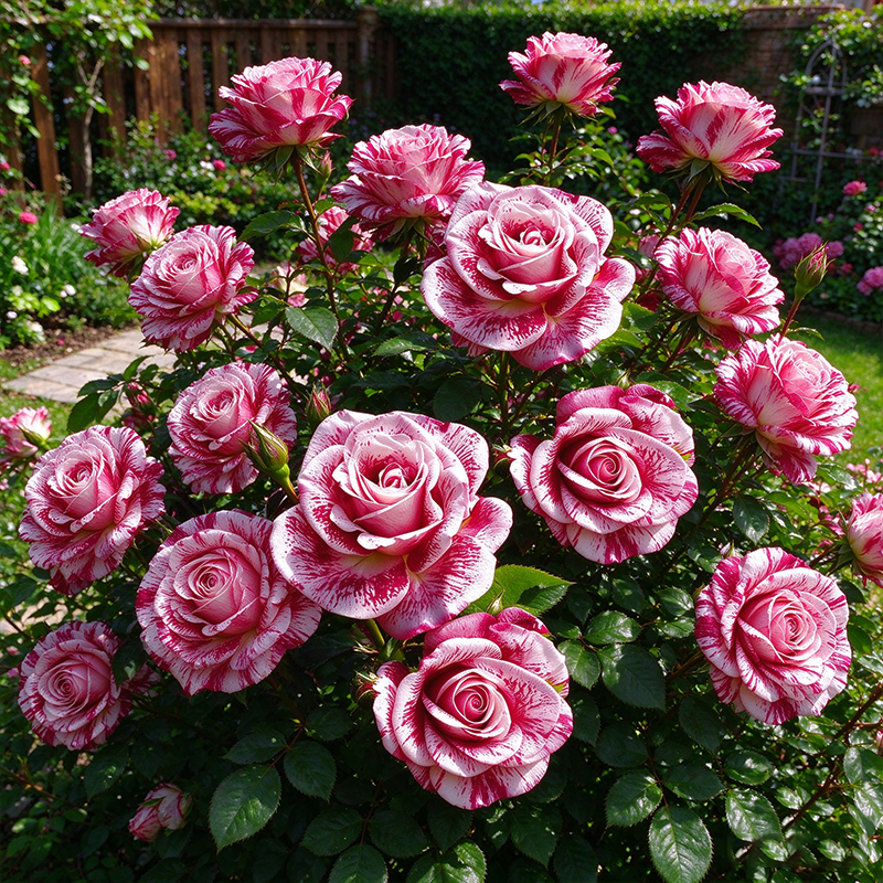 Red White Roses Meteor Shower Seeds Perennial Compact Bicolor for Ornamental
