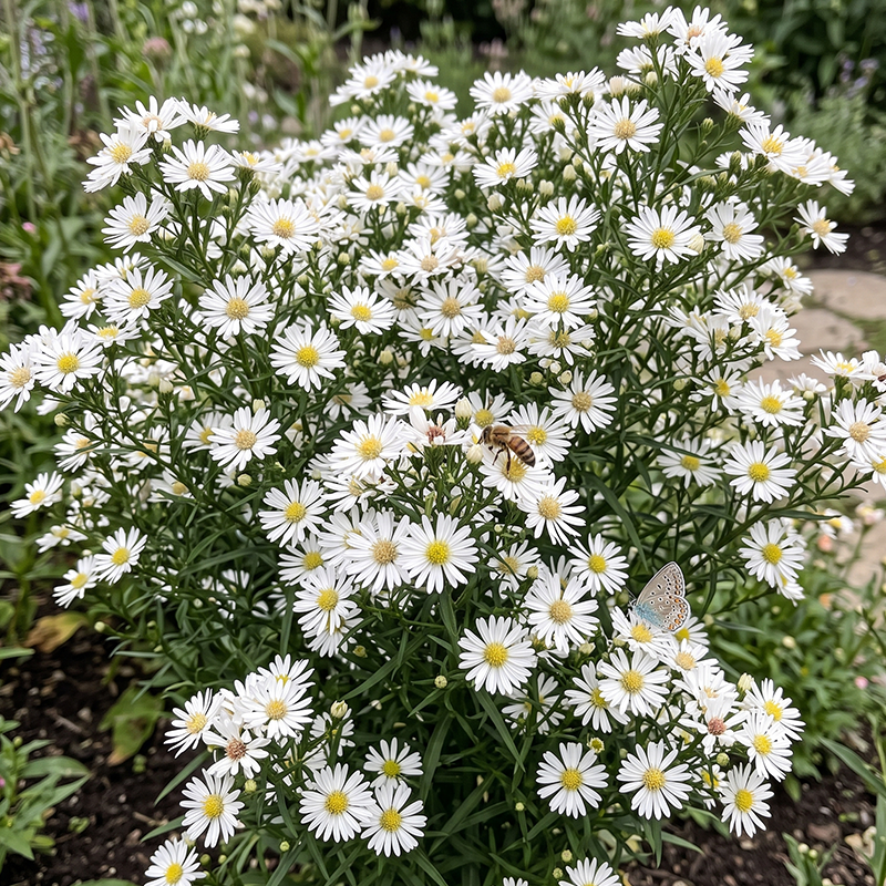 White Aster Seeds Perennial Compact White for Pollinators