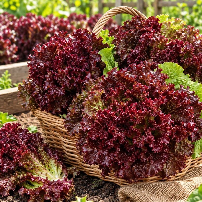 Antioxidant Ruby Leaf Lettuce Seeds Annual Upright Red for Salads