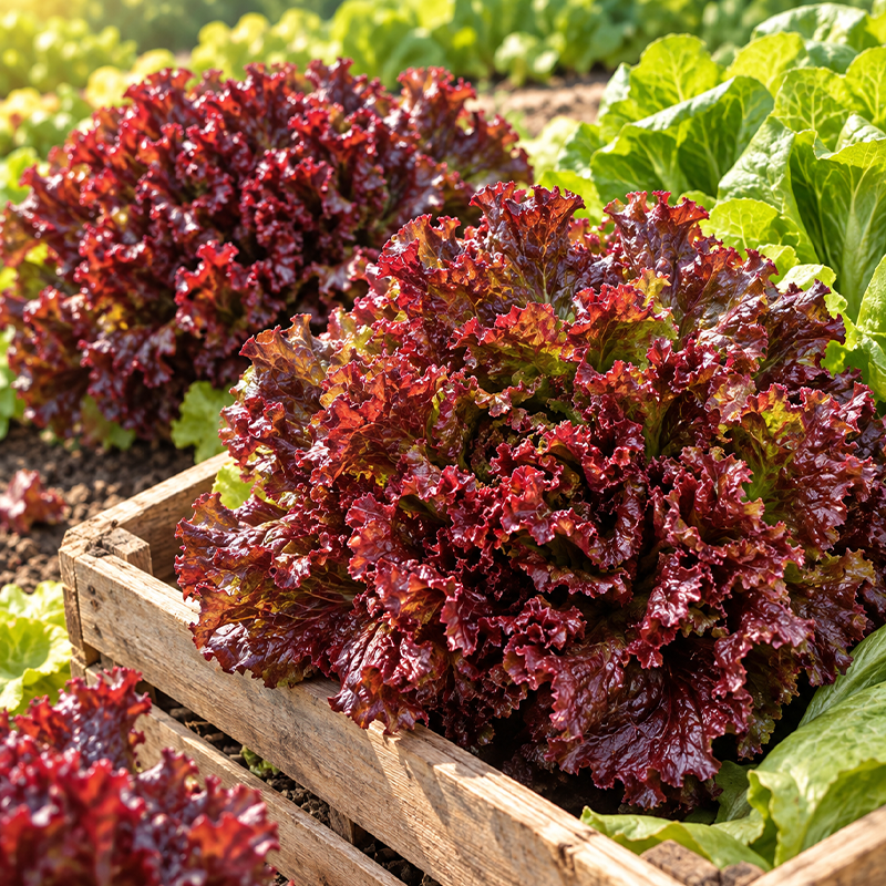 Antioxidant Ruby Leaf Lettuce Seeds Annual Upright Red for Salads