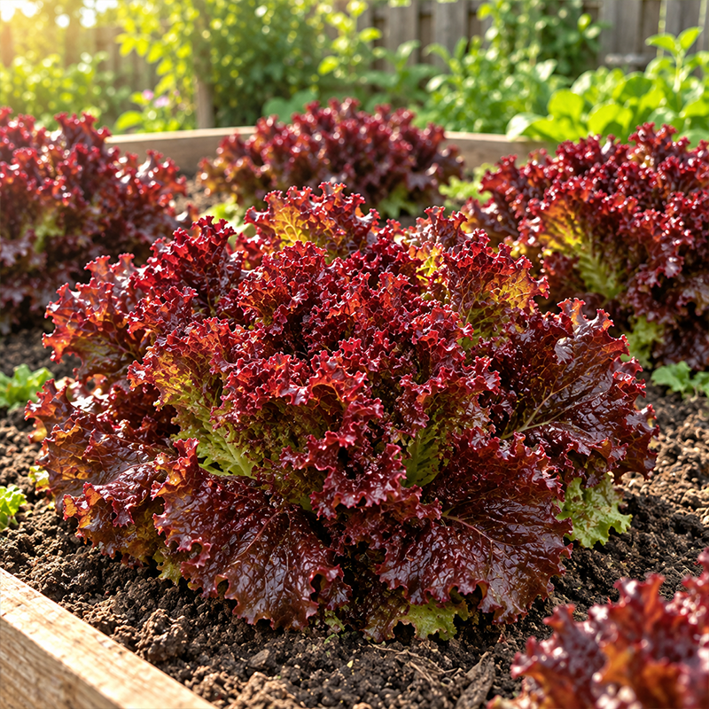 Antioxidant Ruby Leaf Lettuce Seeds Annual Upright Red for Salads