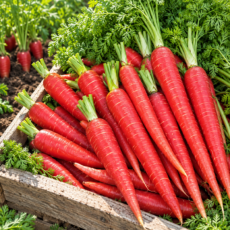 Atomic Red Carrot Seeds Biennial Upright Red for Pickling