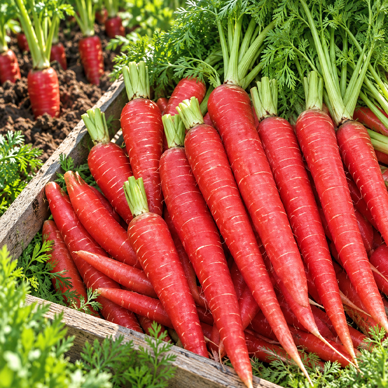 Atomic Red Carrot Seeds Biennial Upright Red for Pickling