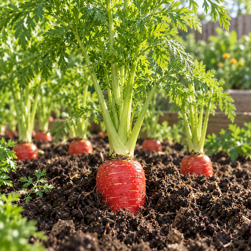 Atomic Red Carrot Seeds Biennial Upright Red for Pickling