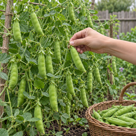 Crisp & Sweet Sugar Snap Pea Seeds Annual Climbing Sweet for Culinary