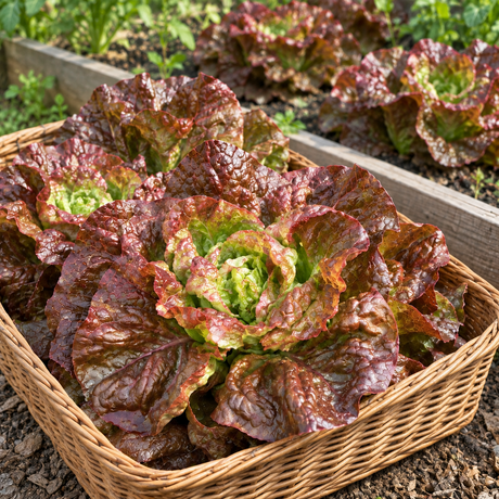 Deep Burgundy Butterhead Lettuce Seeds Annual Compact Burgundy for Salads