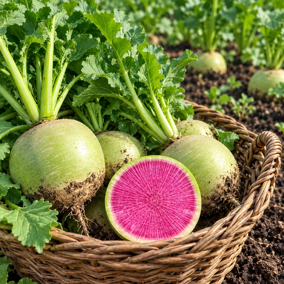 False-Watermelon Radish Seeds Annual Compact Purple for Salads