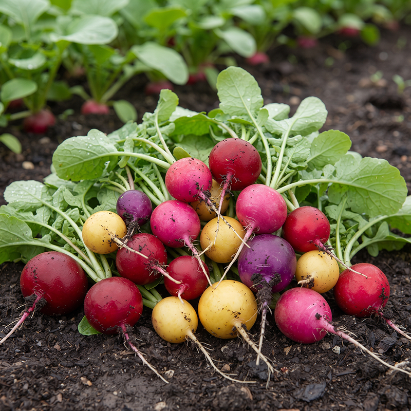 Rainbow Easter Egg Radish Seeds Annual Compact Mixed Colors for Salads