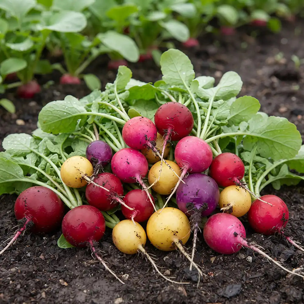 Rainbow Easter Egg Radish Seeds Annual Compact Mixed Colors for Salads