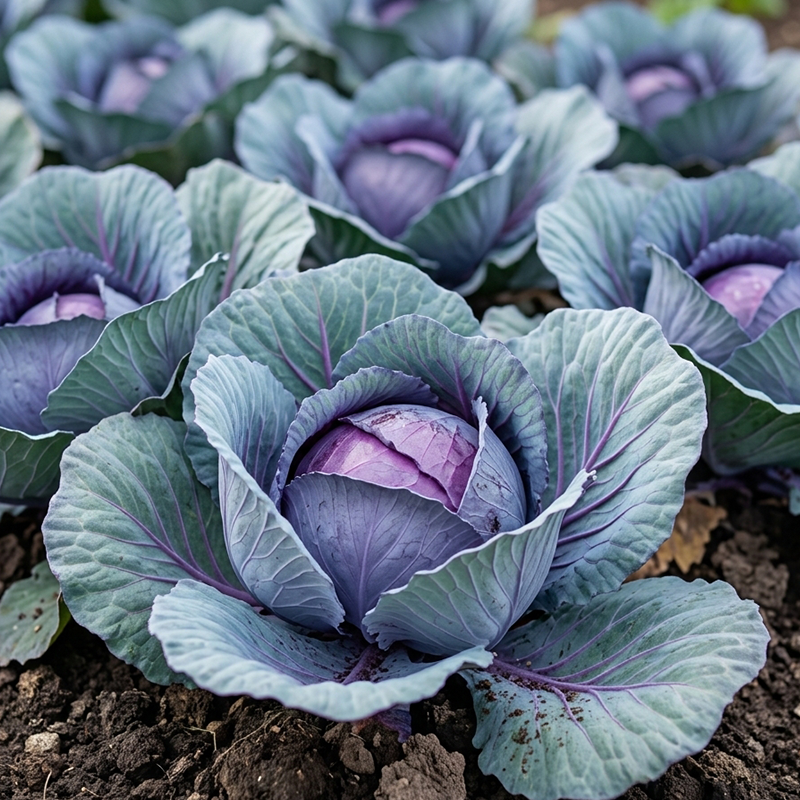 Stellar Blue Red Cabbage Seeds Biennial Compact Purple for Culinary