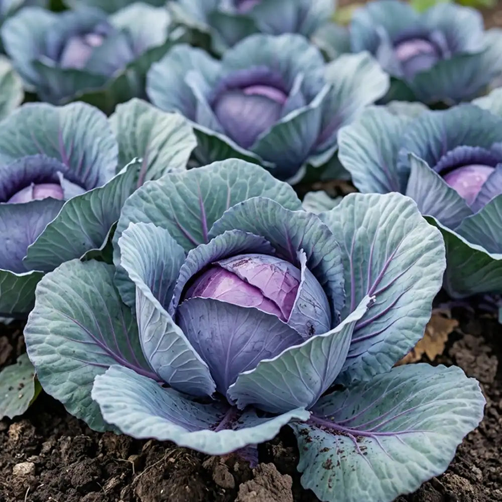 Stellar Blue Red Cabbage Seeds Biennial Compact Purple for Culinary