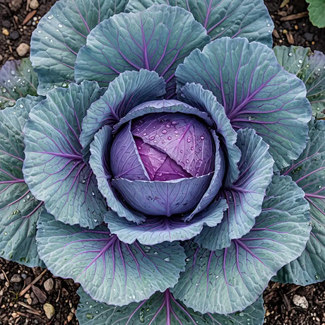 Stellar Blue Red Cabbage Seeds Biennial Compact Purple for Culinary