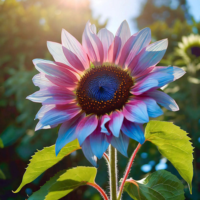 Twin-Blossom Blue Over Pink Sunflower Seeds